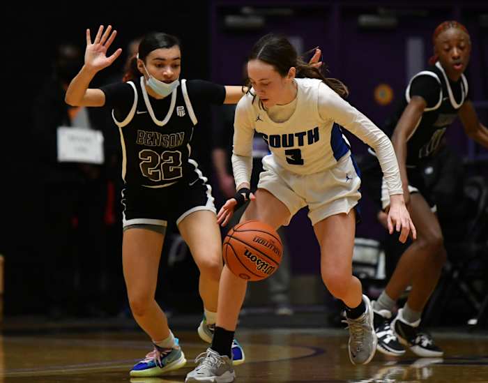Benson South Medford girls basketball Taylor Balkom 46